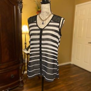 Black & White Sheer Blouse